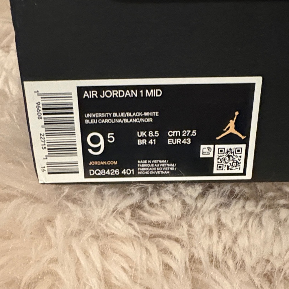 Air Jordan Blue and Black High-Top Sneakers - Picture 8 of 11